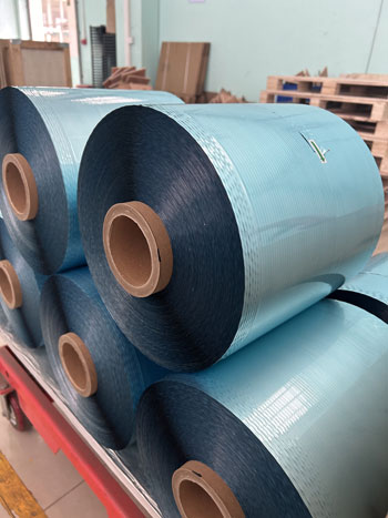 spooling aluminum polyester tape